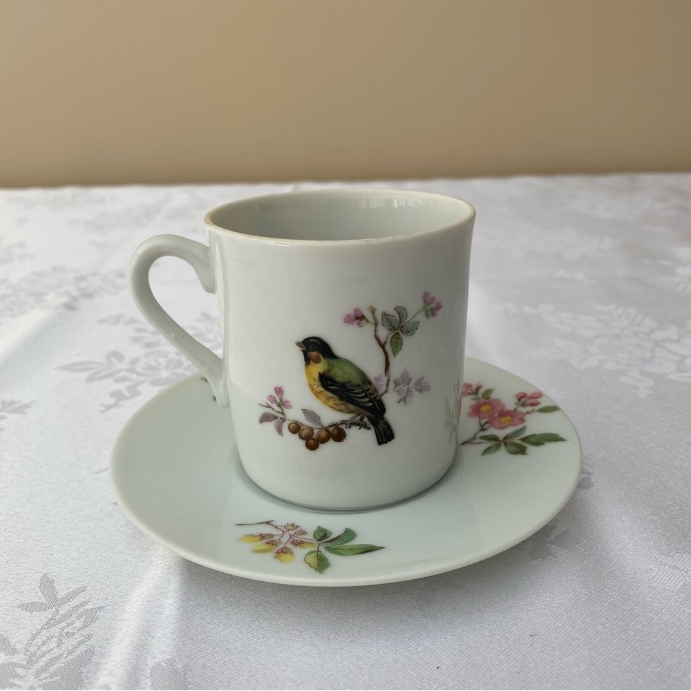 A Mottahedeh Design Fine Italian China Bird Teacup And Saucer - Picture 2 of 5
